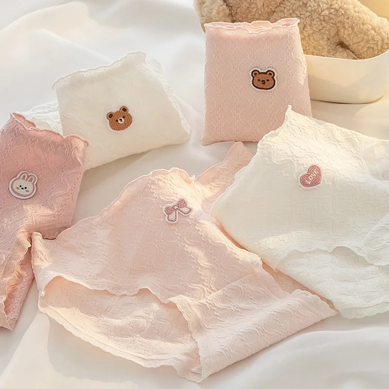 Fashion 5Pcs/set Cotton Underwear Women Seamless Panties Lovely Girl Briefs Plus Size Breathable Underpants Female Sexy Lingerie