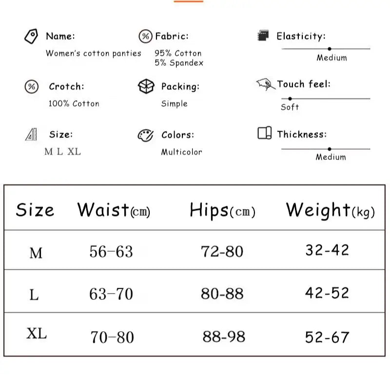 Fashion 5Pcs/set Cotton Underwear Women Seamless Panties Lovely Girl Briefs Plus Size Breathable Underpants Female Sexy Lingerie