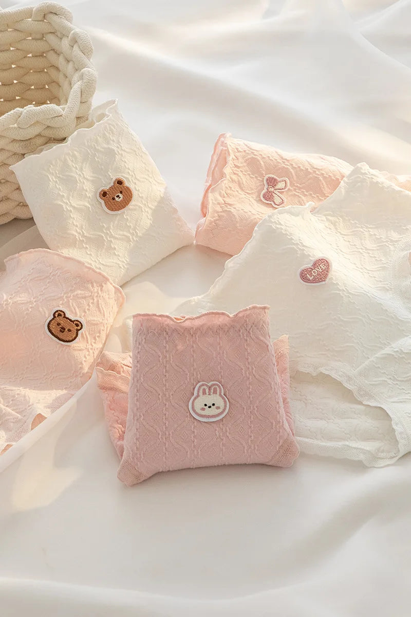 Fashion 5Pcs/set Cotton Underwear Women Seamless Panties Lovely Girl Briefs Plus Size Breathable Underpants Female Sexy Lingerie