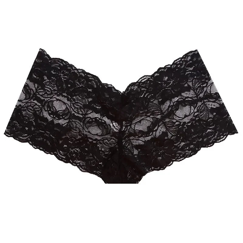 2pcs Sexy Mesh Lace Panties Women Strings Floral Transparent Thongs Low Waist Briefs Women Underwear Erotic Sexy Lingerie Female