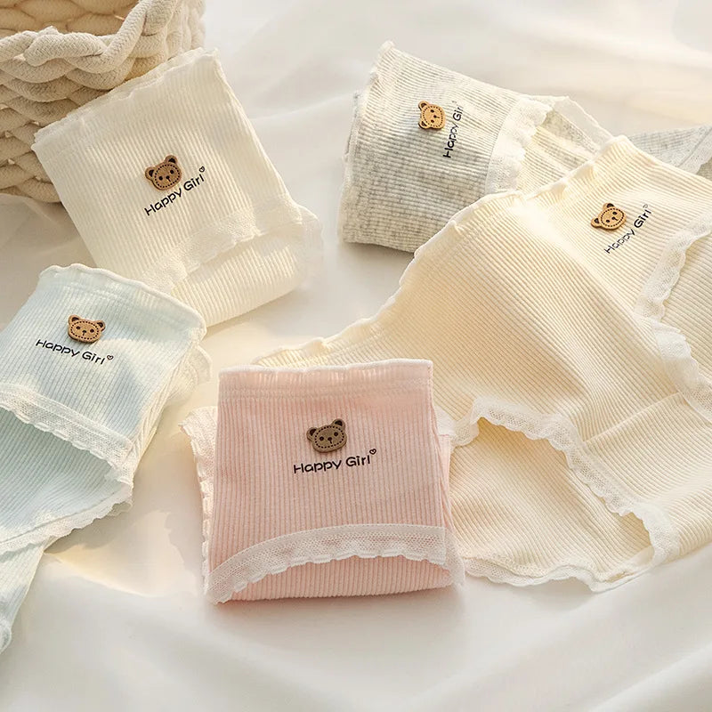 Fashion 5Pcs/set Cotton Underwear Women Seamless Panties Lovely Girl Briefs Plus Size Breathable Underpants Female Sexy Lingerie