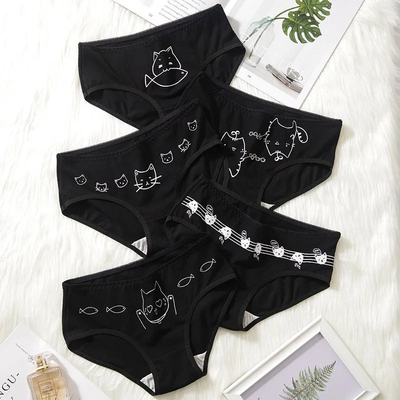 Fashion 5Pcs/set Cotton Underwear Women Seamless Panties Lovely Girl Briefs Plus Size Breathable Underpants Female Sexy Lingerie