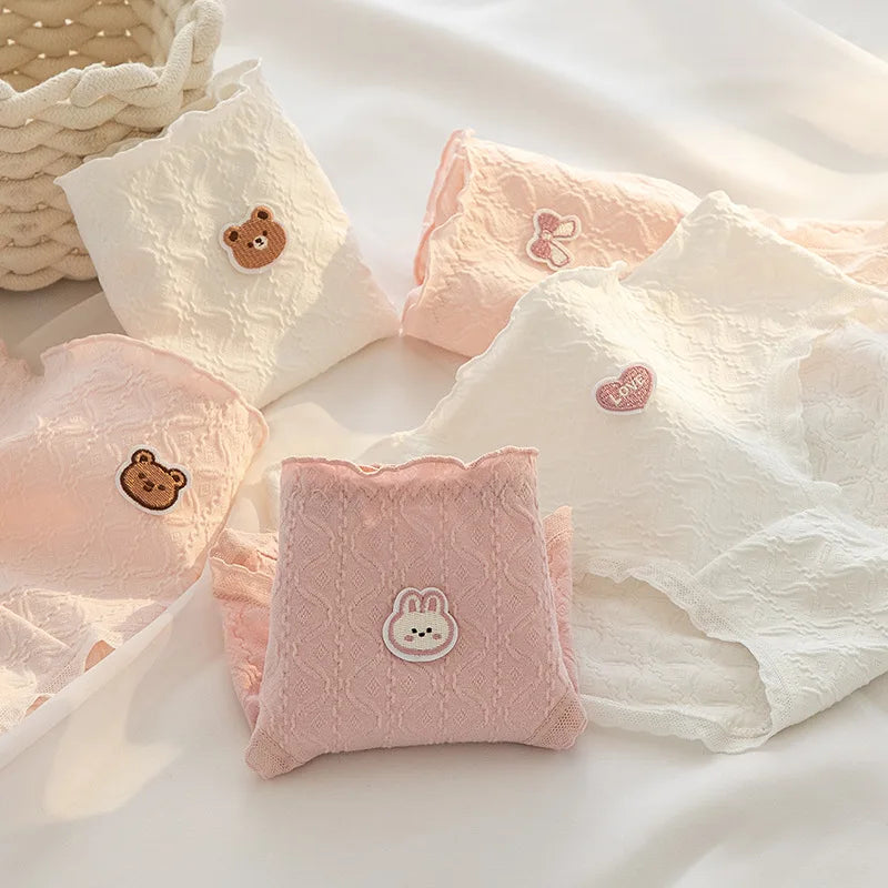 Fashion 5Pcs/set Cotton Underwear Women Seamless Panties Lovely Girl Briefs Plus Size Breathable Underpants Female Sexy Lingerie