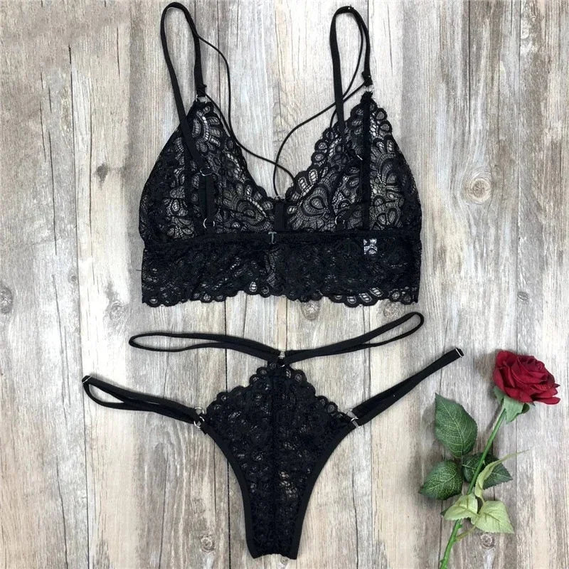 1 Set Hot Lace Strappy Teddy, Cut Out Backless Bodysuit, Women's Sexy Lingerie & Underwear