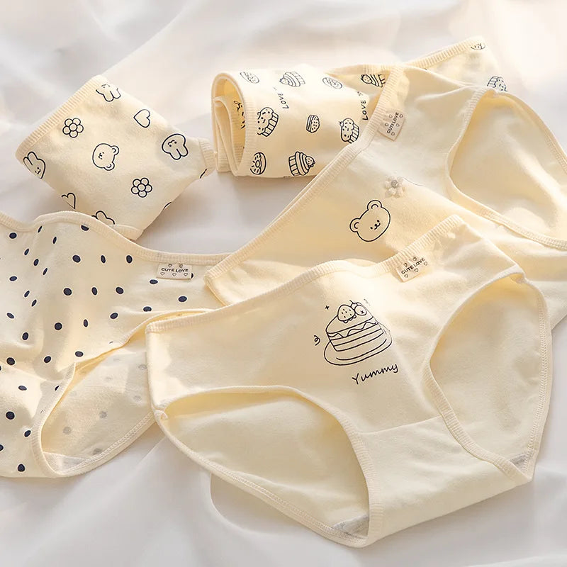 Fashion 5Pcs/set Cotton Underwear Women Seamless Panties Lovely Girl Briefs Plus Size Breathable Underpants Female Sexy Lingerie