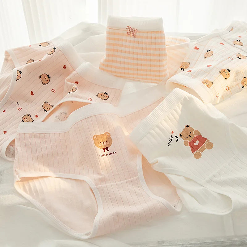 Fashion 5Pcs/set Cotton Underwear Women Seamless Panties Lovely Girl Briefs Plus Size Breathable Underpants Female Sexy Lingerie