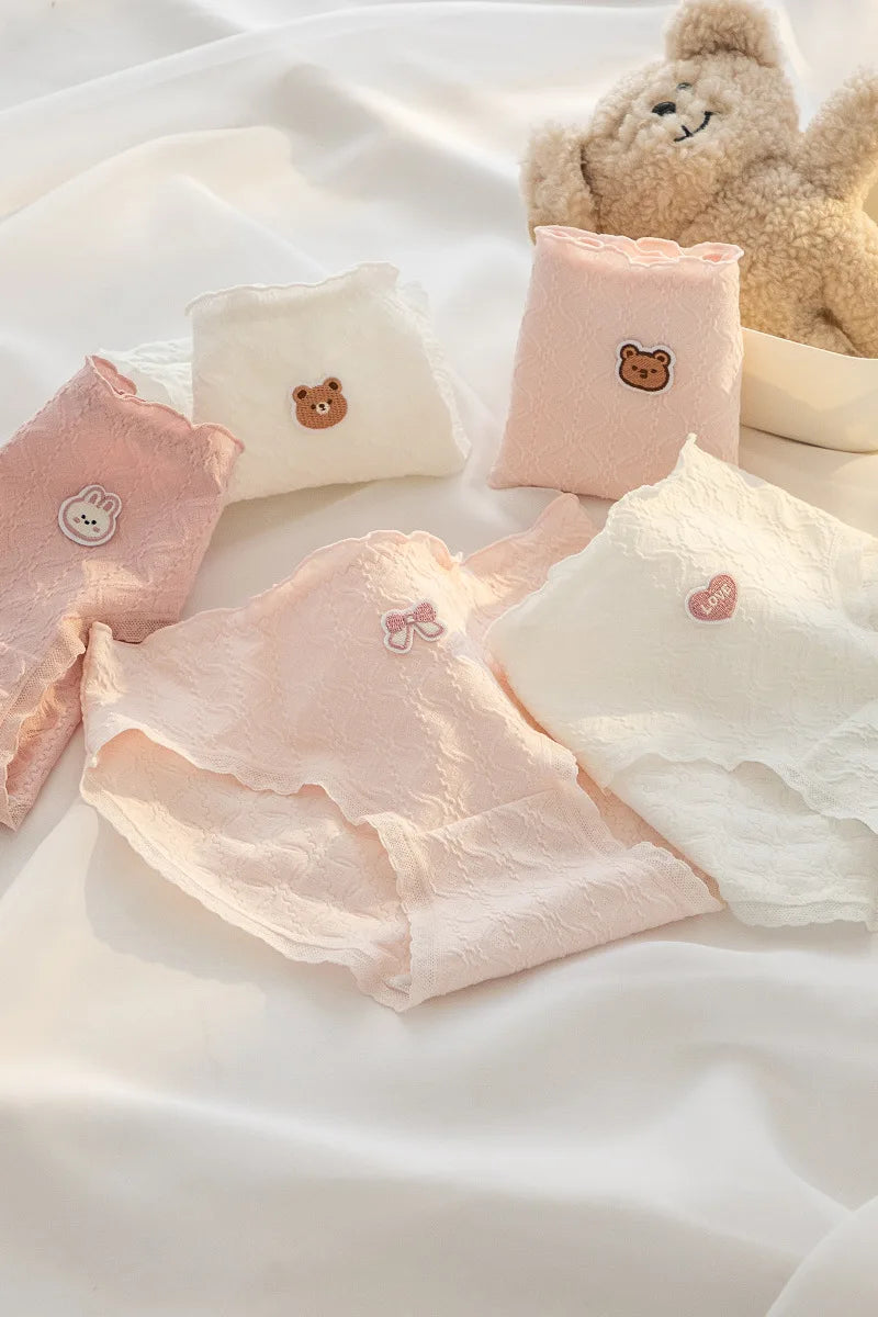 Fashion 5Pcs/set Cotton Underwear Women Seamless Panties Lovely Girl Briefs Plus Size Breathable Underpants Female Sexy Lingerie