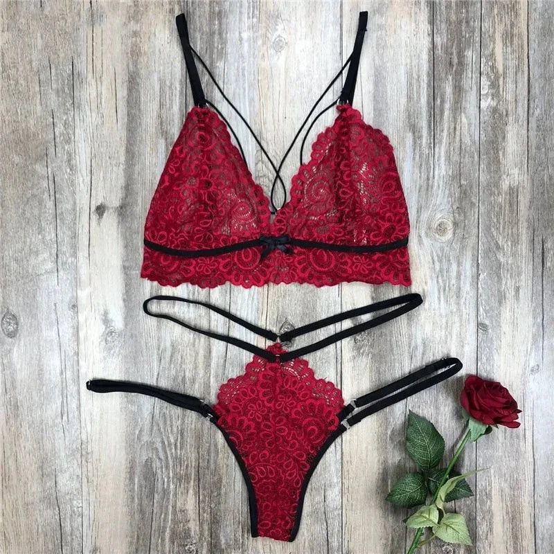 1 Set Hot Lace Strappy Teddy, Cut Out Backless Bodysuit, Women's Sexy Lingerie & Underwear
