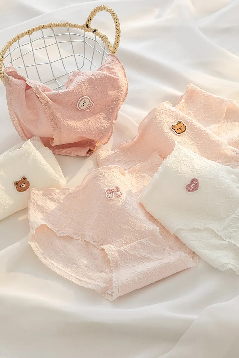 Fashion 5Pcs/set Cotton Underwear Women Seamless Panties Lovely Girl Briefs Plus Size Breathable Underpants Female Sexy Lingerie