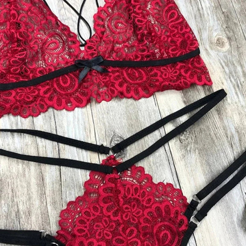 1 Set Hot Lace Strappy Teddy, Cut Out Backless Bodysuit, Women's Sexy Lingerie & Underwear
