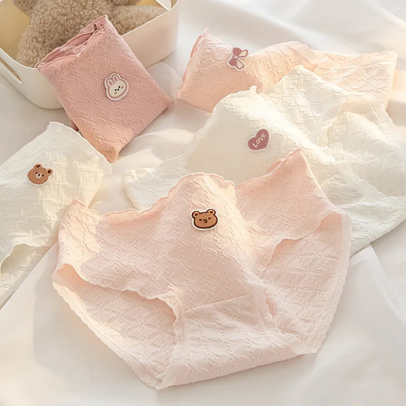Fashion 5Pcs/set Cotton Underwear Women Seamless Panties Lovely Girl Briefs Plus Size Breathable Underpants Female Sexy Lingerie
