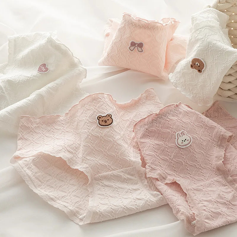 Fashion 5Pcs/set Cotton Underwear Women Seamless Panties Lovely Girl Briefs Plus Size Breathable Underpants Female Sexy Lingerie